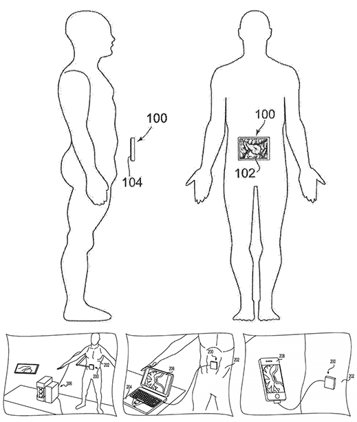 Concept drawings filed with the patent office by Butterfly Network show ideas for a small, 3-D ultrasound imaging device