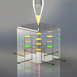 An illustration of the LED printed by McAlpine’s group.